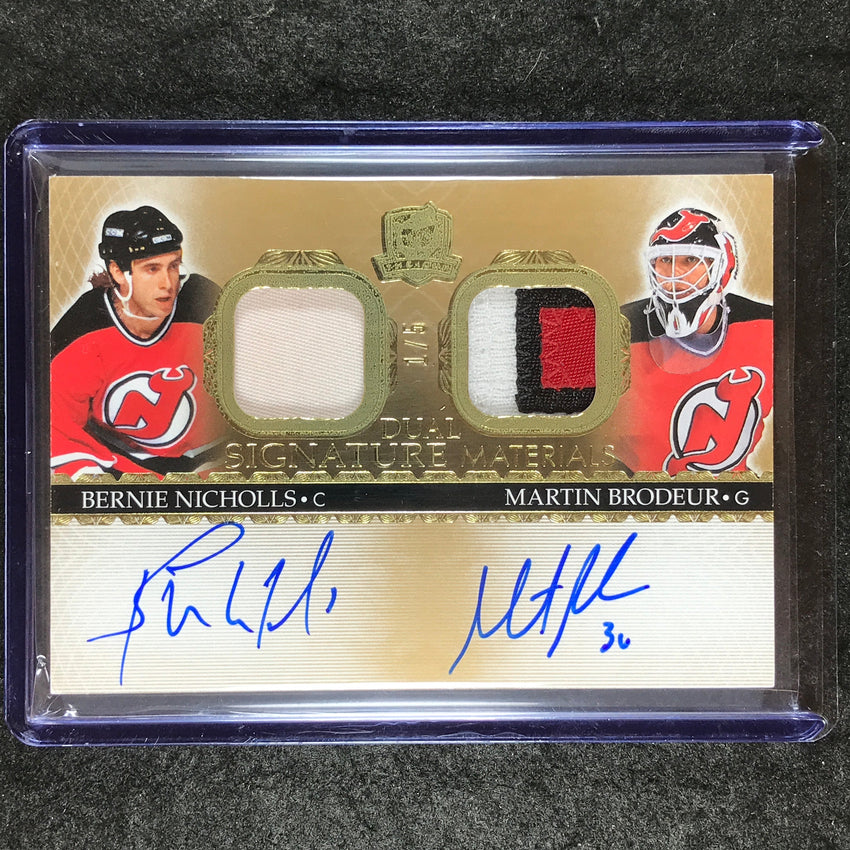 2023-24 The Cup Hockey NICHOLLS BRODEUR Dual Signature Materials Patch Auto 1/5