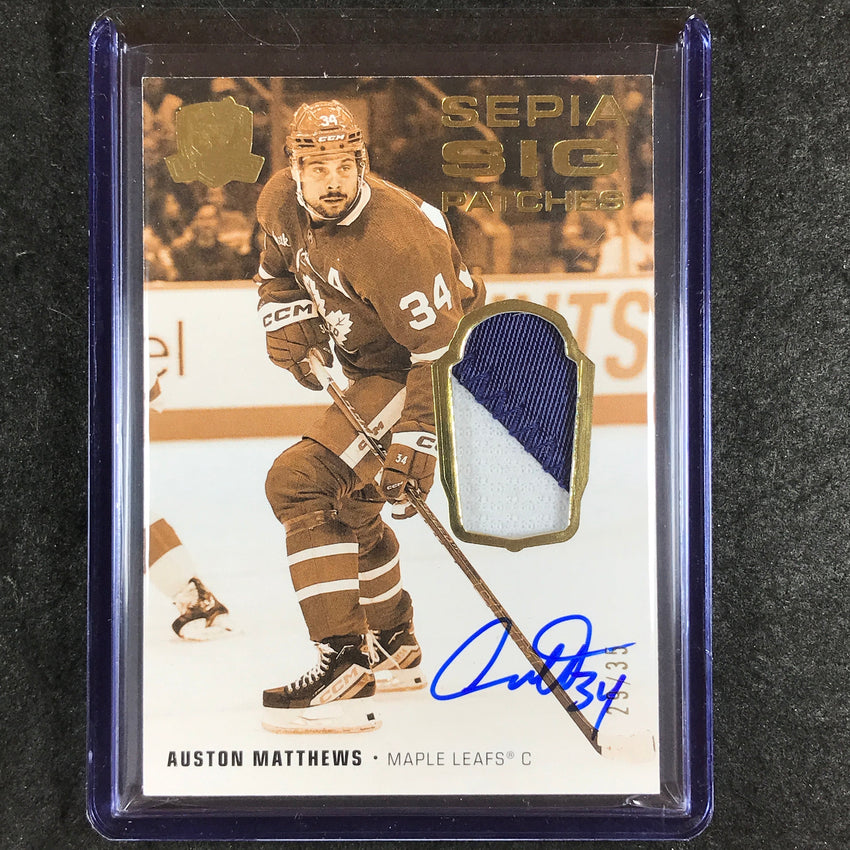 2023-24 The Cup AUSTON MATTHEWS Update 22-23 Sepia Signature Patch Auto 29/35