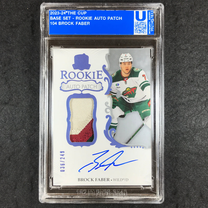 2023-24 The Cup Hockey BROCK FABER Rookie Patch Auto 36/249 [ENCASED]