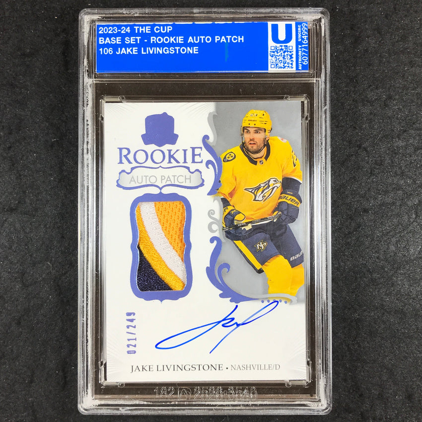 2023-24 The Cup Hockey JAKE LIVINGSTONE Rookie Patch Auto 21/249 [ENCASED]