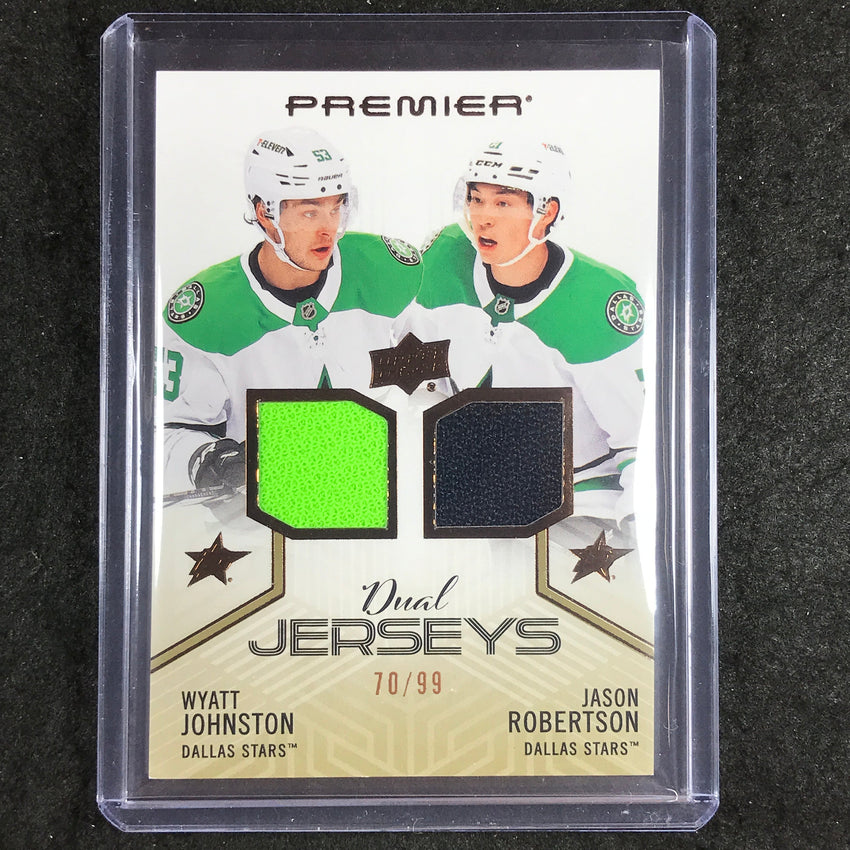 2024-25 Premier Hockey WYATT JOHNSTON JASON ROBERTSON Dual Jersey Relic 70/99