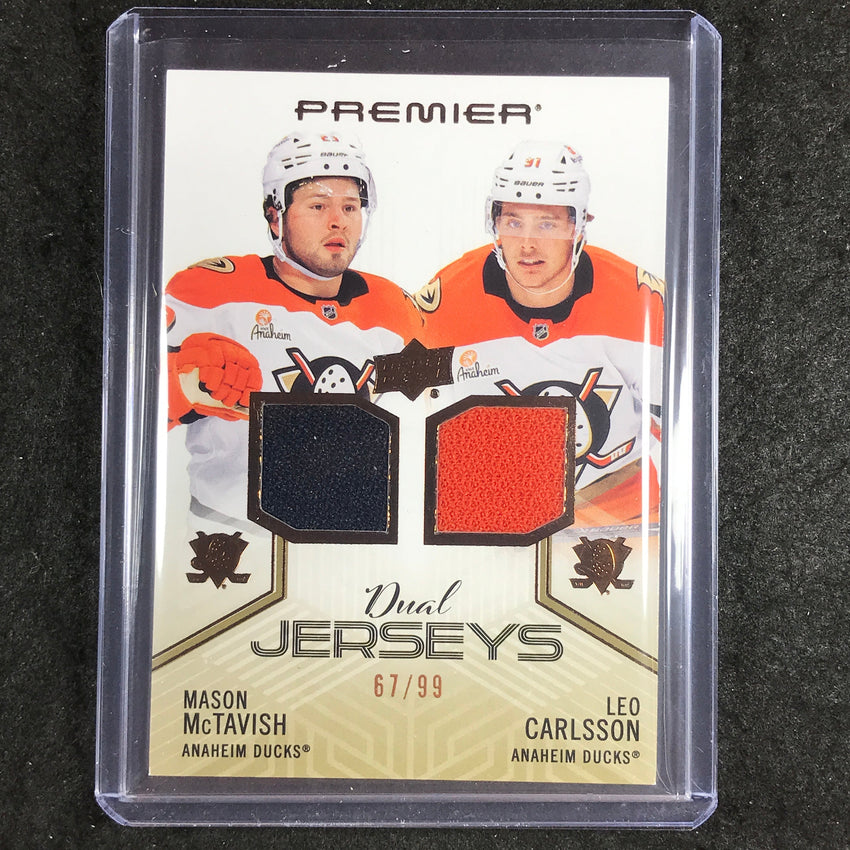 2024-25 Premier Hockey MASON MCTAVISH LEO CARLSSON Dual Jersey Relic 67/99