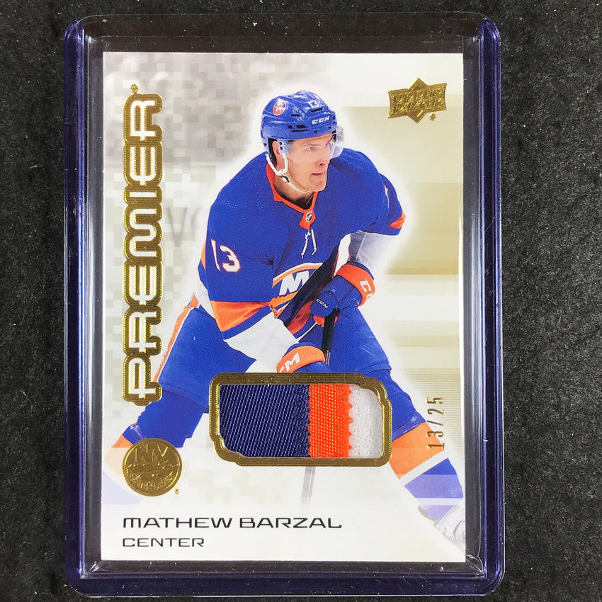 2024-25 Premier Hockey MATHEW BARZAL Base Premium Patch Gold 13/25 #75