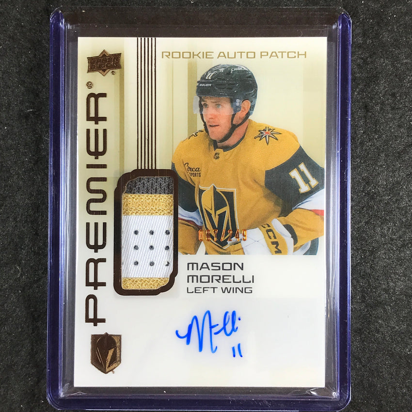 2024-25 Premier Hockey MASON MORELLI Rookie Acetate Patch Auto Bronze 87/249