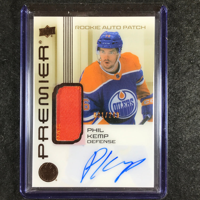 2024-25 Premier Hockey PHIL KEMP Rookie Acetate Patch Auto Bronze 81/249
