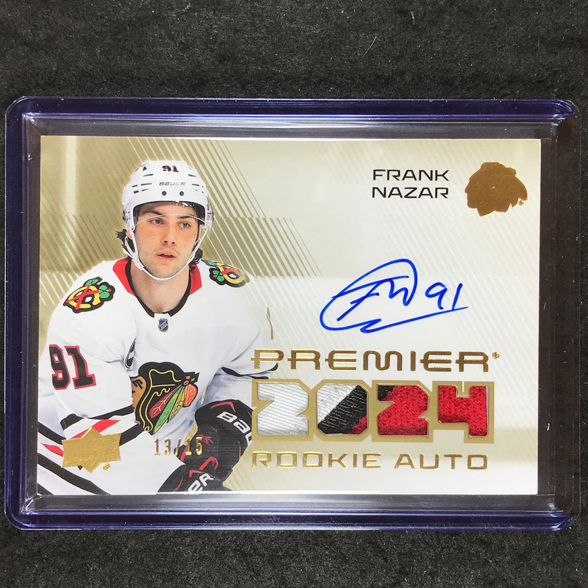 2024-25 Premier Hockey FRANK NAZAR 2024 Premier Rookie Patch Auto Gold 13/15