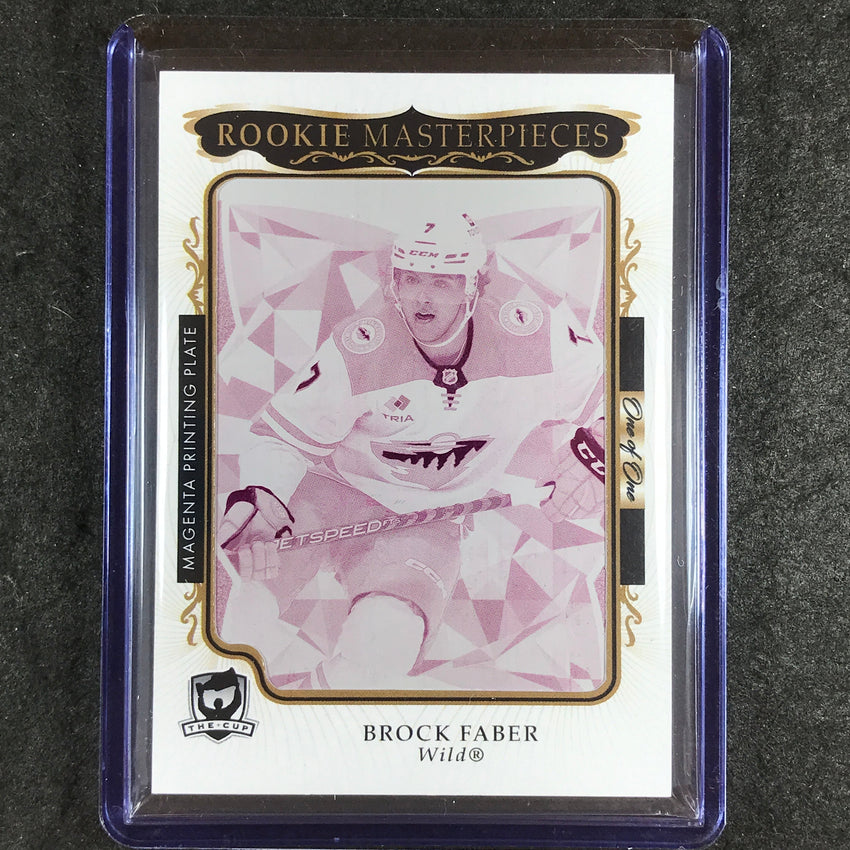 2023-24 The Cup BROCK FABER Rookie Masterpieces Magenta Printing Plate 1/1