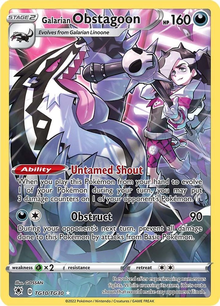 Galarian Obstagoon - [  TG10/TG30 ] - Ultra Rare - Pokemon SWSH10 Astral Radiance Trainer Gallery