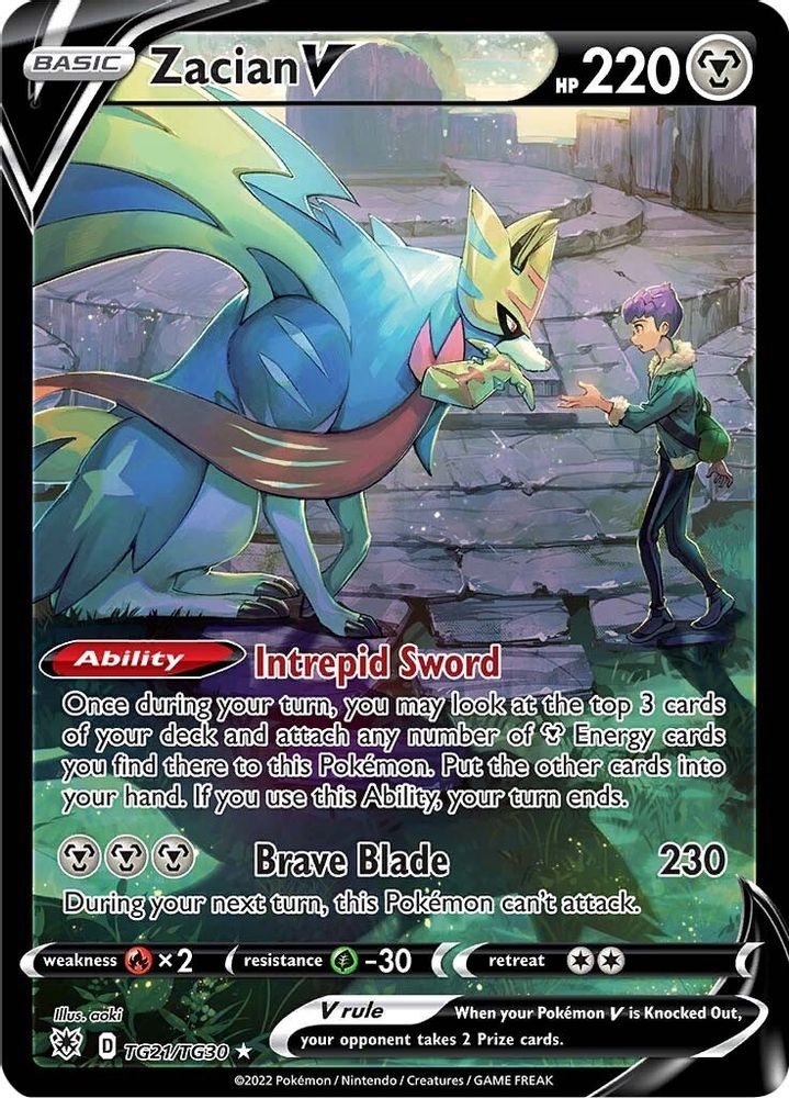 Zacian V - [  TG21/TG30 ] - Ultra Rare - Pokemon SWSH10 Astral Radiance Trainer Gallery
