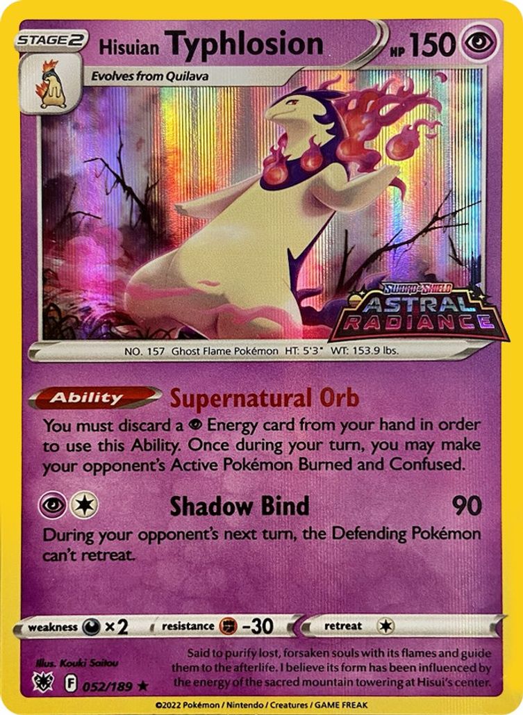 Hisuian Typhlosion - 052/189 - Astral Radiance Pre Release Stamp Promo