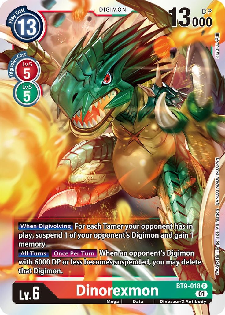 Dinorexmon Bt9-018 - Rare Bt09 X-record
