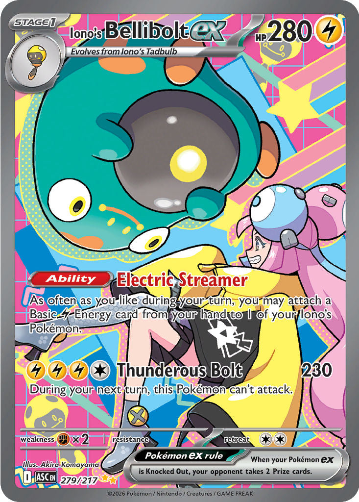 Iono's Bellibolt ex - ( 279/217 ) - [SPECIAL ILLUSTRATION RARE] - Pokemon ME Ascended Heroes