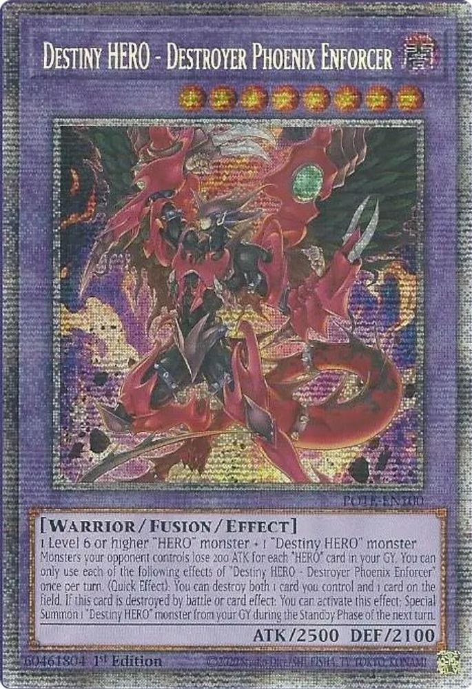 Destiny HERO - Destroyer Phoenix Enforcer (Starlight Rare) - (POTE-EN100) - Starlight Rare 1st Edition