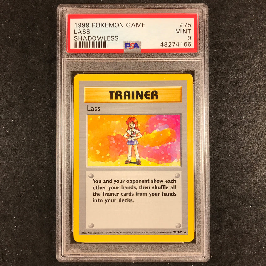PSA 9 Lass - 75/102 - 1999 Pokemon Game Shadowless 166