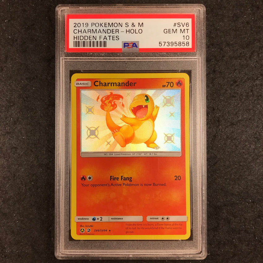 PSA 10 Charmander - SV6/SV94 - Holo Hidden Fates 858