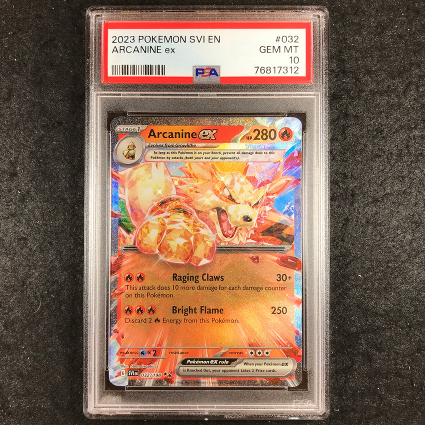 PSA 10 Arcanine ex - 032/198 - Double Rare Scarlet & Violet Base Set  312