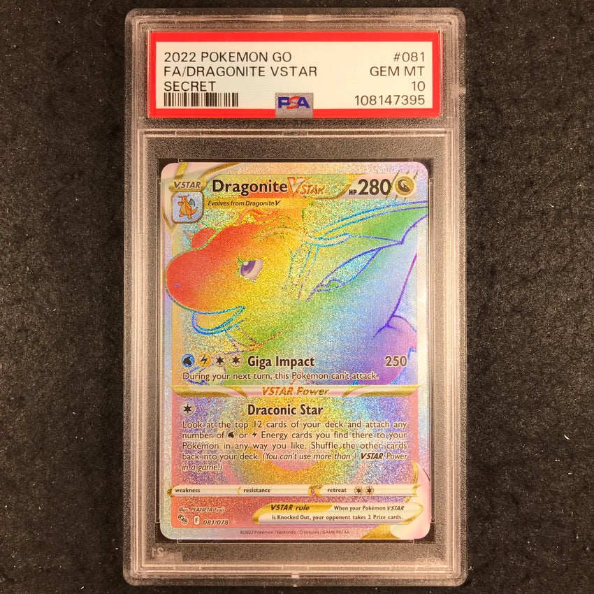 PSA 10 Dragonite VSTAR - 081/078 - Secret Rare Pokemon Go 395