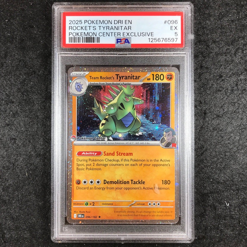 PSA 5 Rocket's Tyranitar - 096/182 - Destined Rivals Pokemon Center Promo 597