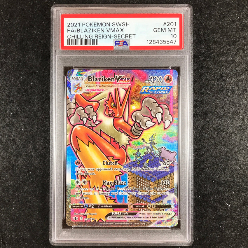 PSA 10 Blaziken VMAX - 201/198 - Alternate Art Chilling Reign 547