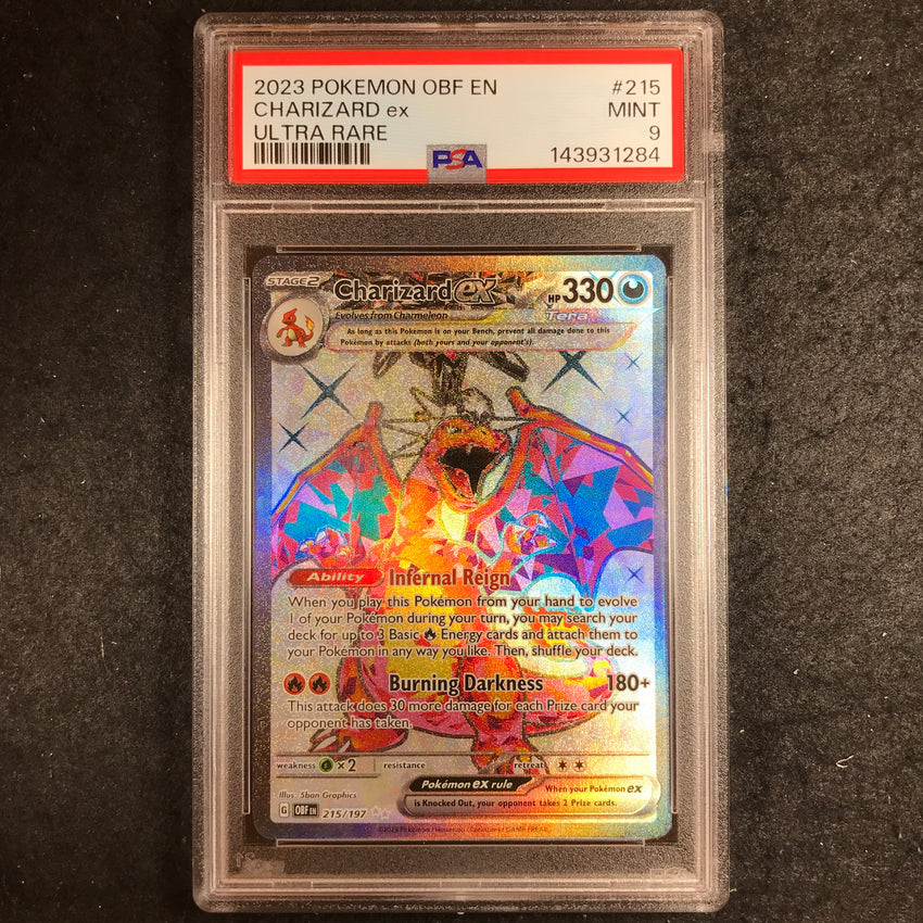 PSA 9 Charizard ex - 215/197 - Ultra Rare Obsidian Flames 284