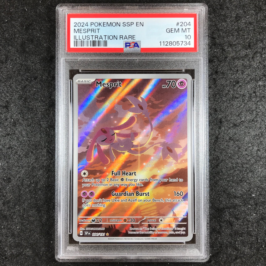 PSA 10 Mesprit - 204/191 - Illustration Rare Surging Sparks 734