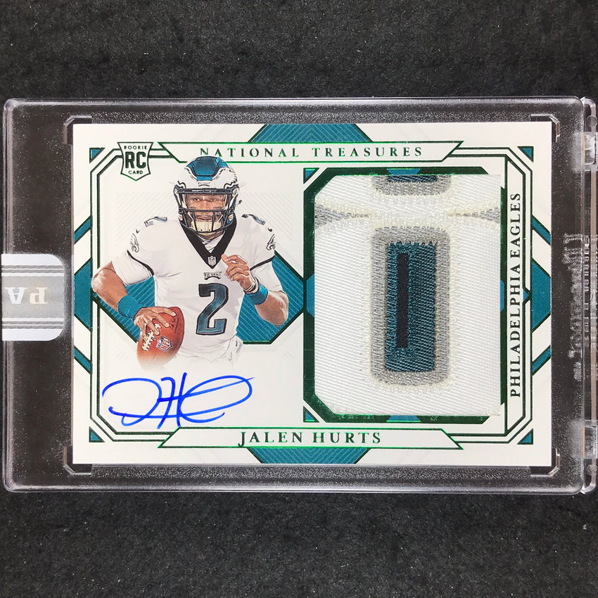 2020 National Treasures JALEN HURTS Rookie Material Numbers Auto White Box 1/1