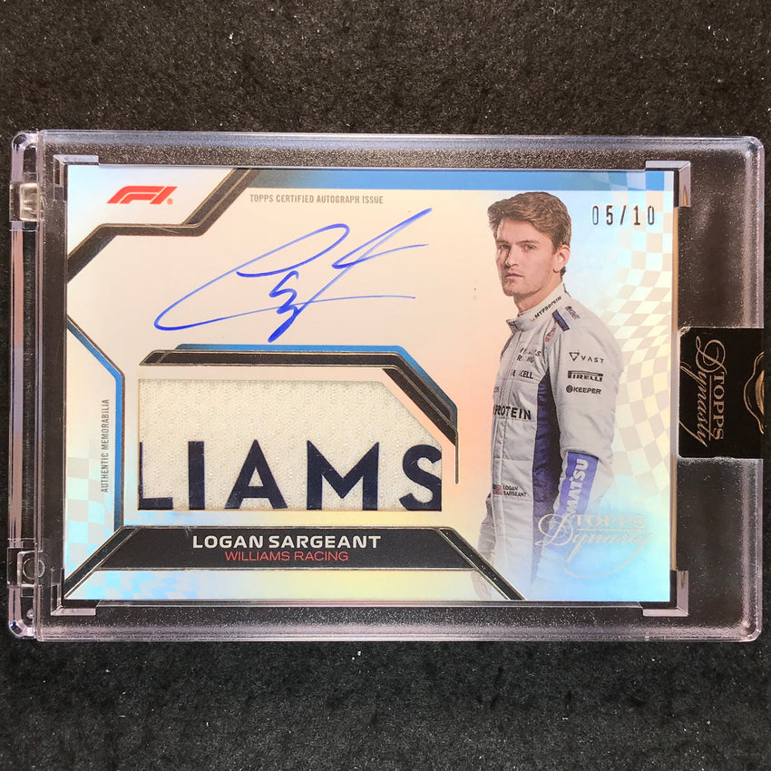 2024 Topps Dynasty Formula 1 LOGAN SARGEANT Racing Glove Relic Auto 5/10