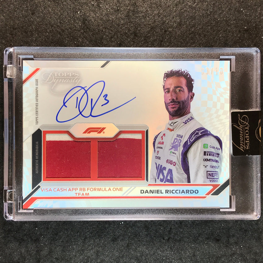2024 Topps Dynasty Formula 1 DANIEL RICCIARDO Single Driver Dual Relic Auto 3/10