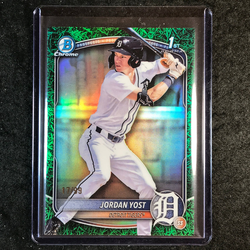 2025 Bowman Draft JORDAN YOST 1st Bowman Chrome Green Grass 17/99 #162