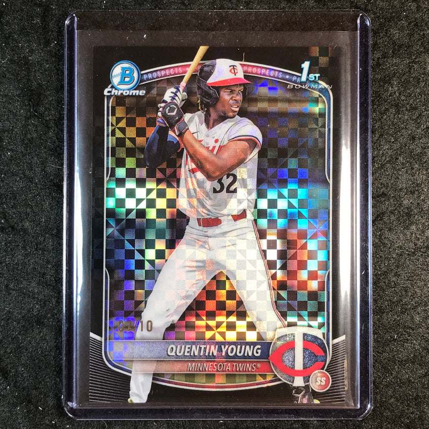 2025 Bowman Draft QUENTIN YOUNG 1st Bowman Chrome Black X-Fractor 7/10 #92