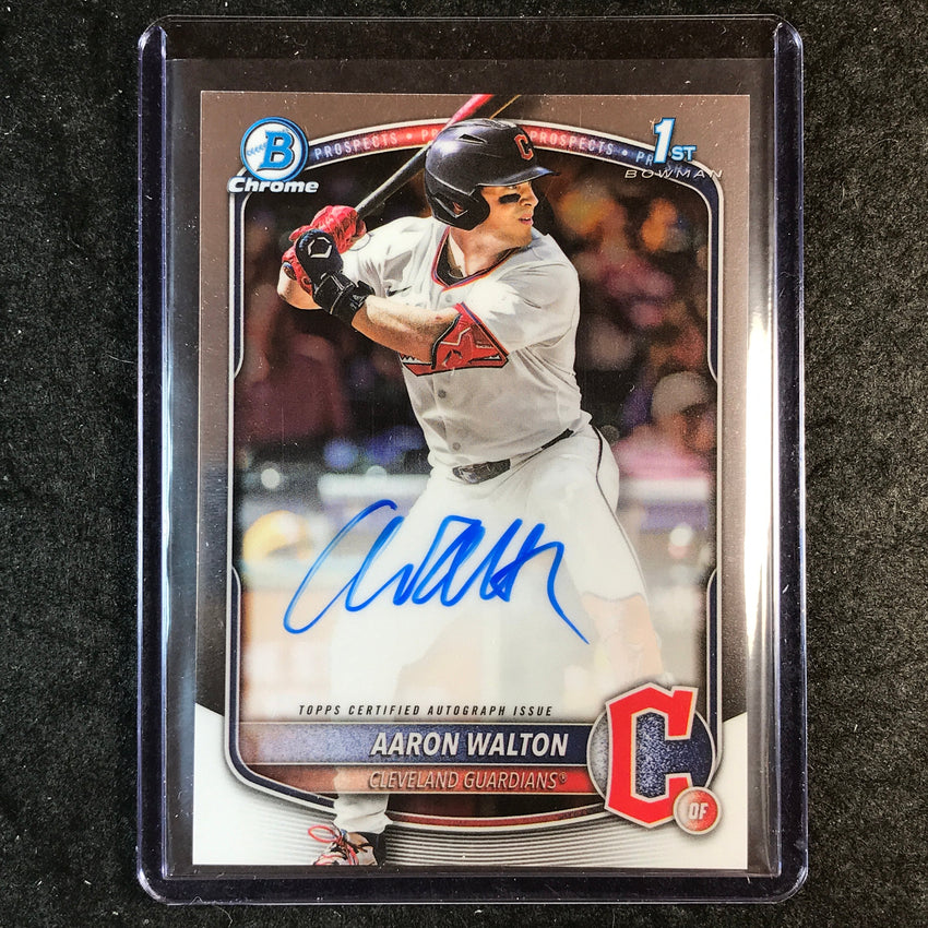 2025 Bowman Draft AARON WALTON Chrome Prospect 1st Bowman Auto Base #AWA