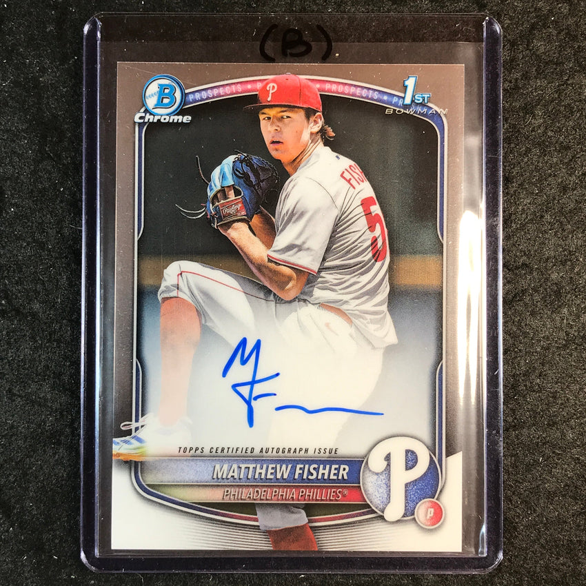 2025 Bowman Draft MATTHEW FISHER Chrome Prospect 1st Bowman Auto Base #MF (B)