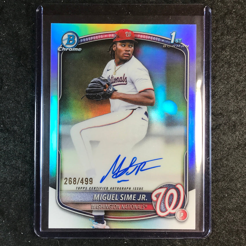 2025 Bowman Draft MIGUEL SIME JR. Chrome Prospect 1st Auto Refractor 268/499