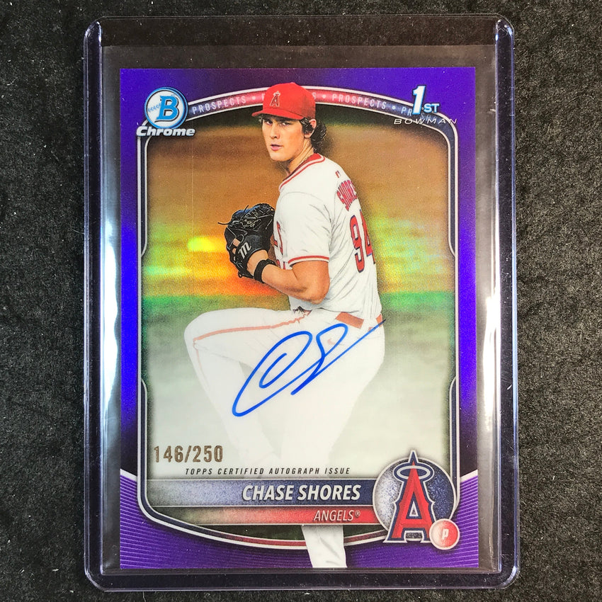 2025 Bowman Draft CHASE SHORES Chrome Prospect 1st Bowman Auto Purple 146/250