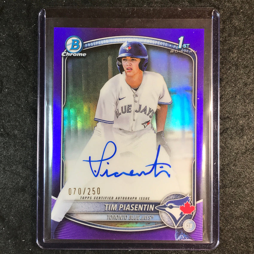 2025 Bowman Draft TIM PIASENTIN Chrome Prospect 1st Bowman Auto Purple 70/250
