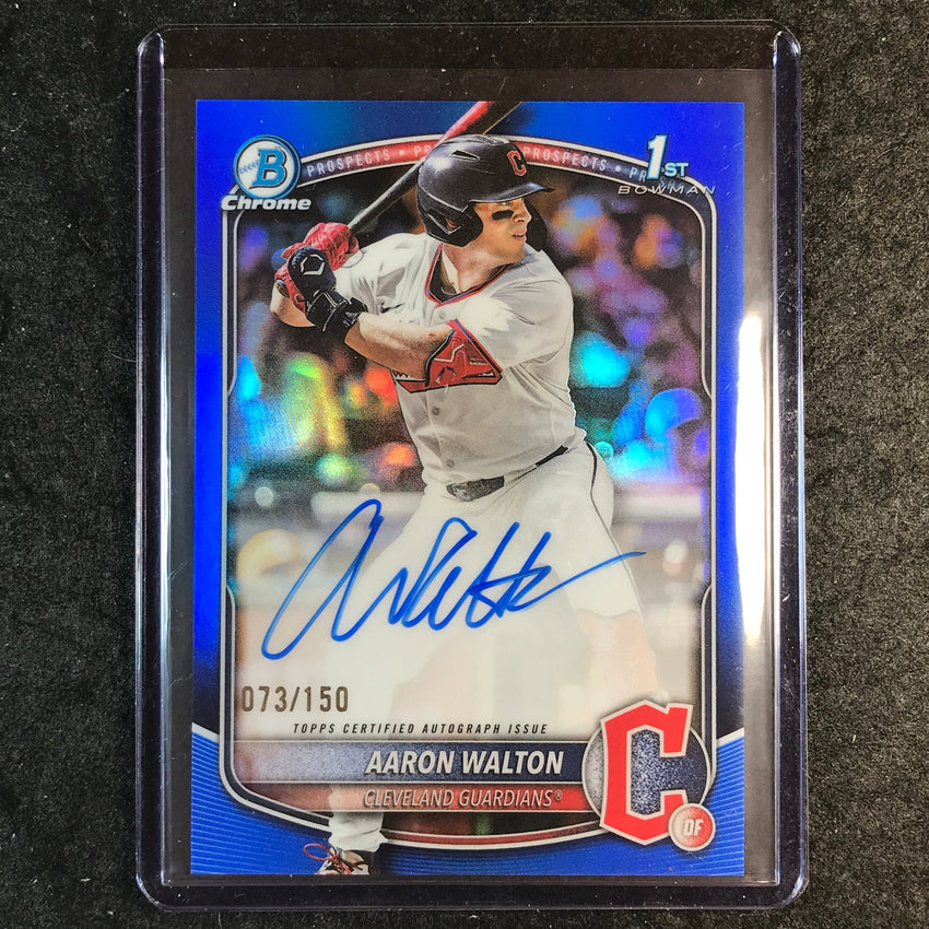 2025 Bowman Draft AARON WALTON Chrome Prospect 1st Bowman Auto Blue 73/150