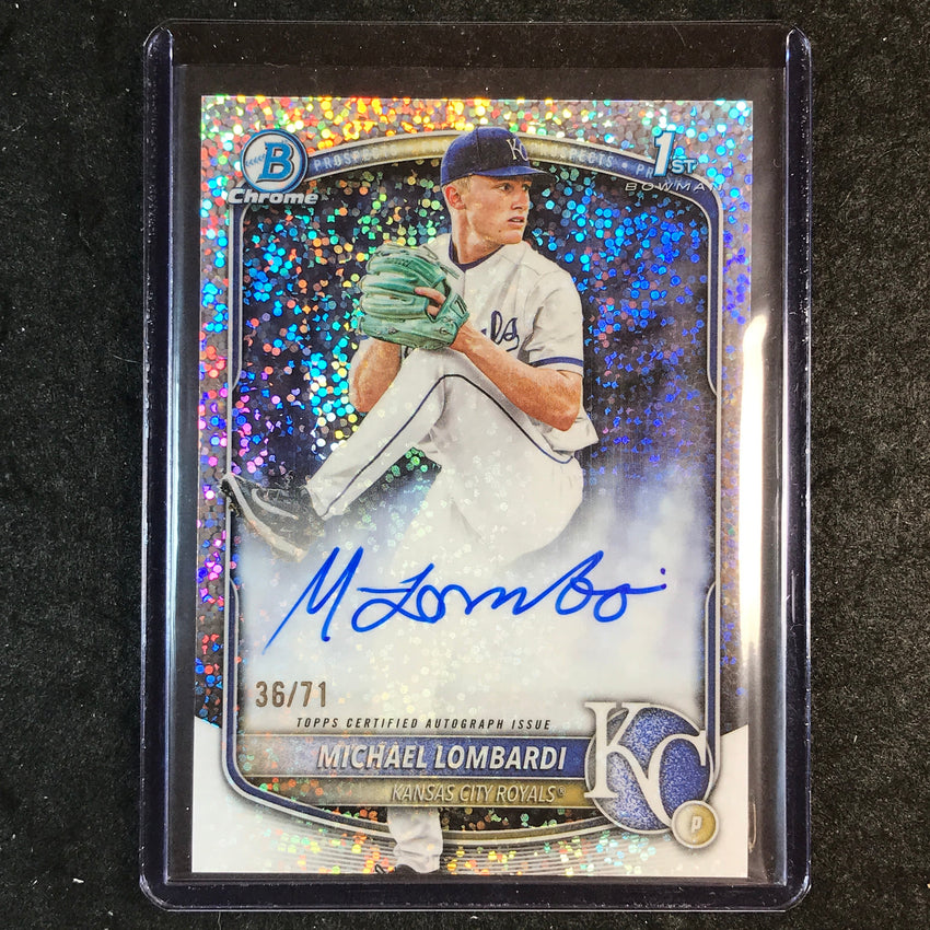 2025 Bowman Draft MICHAEL LOMBARDI Chrome Prospect 1st Bowman Auto Sparkle 36/71