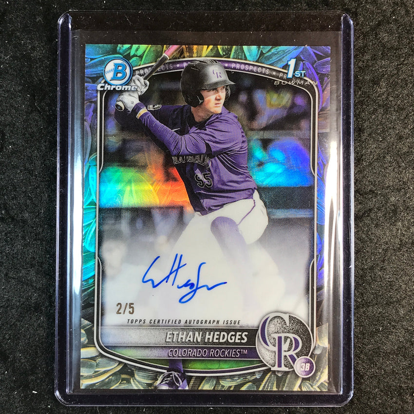 2025 Bowman Draft ETHAN HEDGES Chrome Prospect Auto Sunflower Seeds 2/5