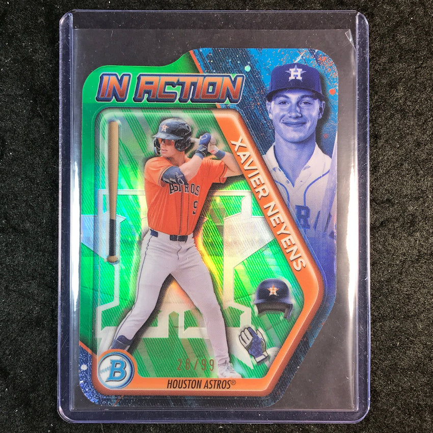 2025 Bowman Draft XAVIER NEYENS In Action Die-Cut Green 28/99