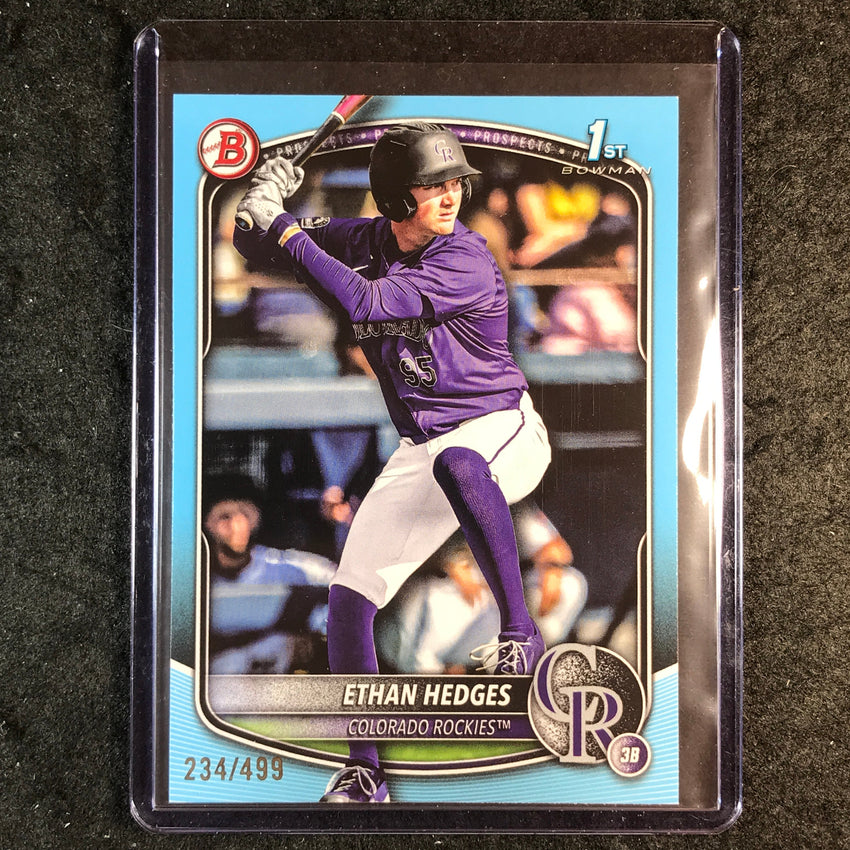 2025 Bowman Draft ETHAN HEDGES 1st Bowman Base Sky Blue 234/499 #148