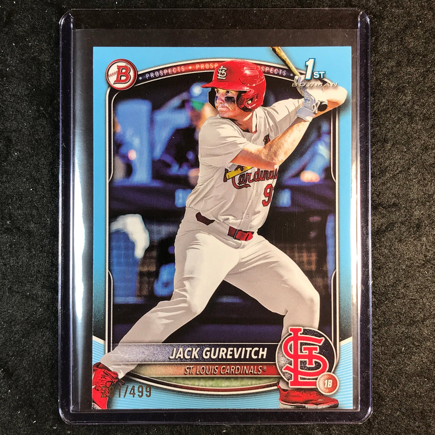 2025 Bowman Draft JACK GUREVITCH 1st Bowman Base Sky Blue 281/499 #150