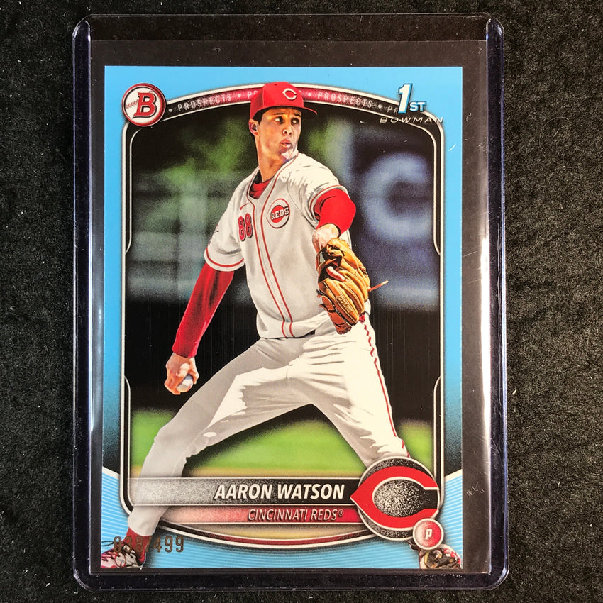 2025 Bowman Draft AARON WATSON 1st Bowman Base Sky Blue 38/499 #193