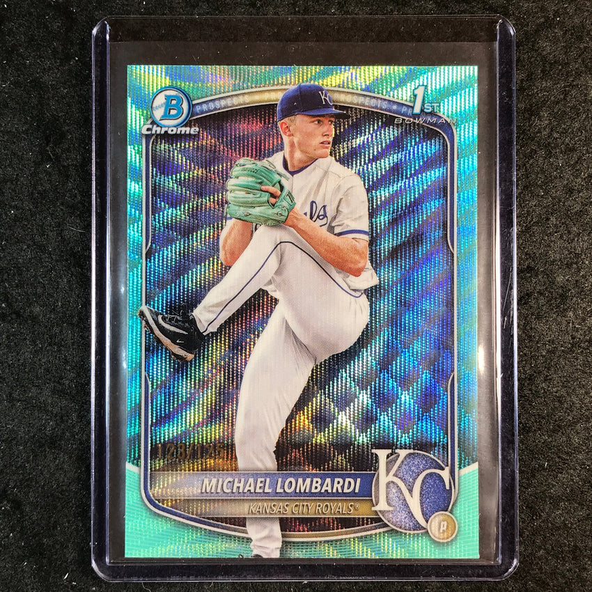 2025 Bowman Draft MICHAEL LOMBARDI 1st Bowman Chrome Aqua Wave 123/125 #118