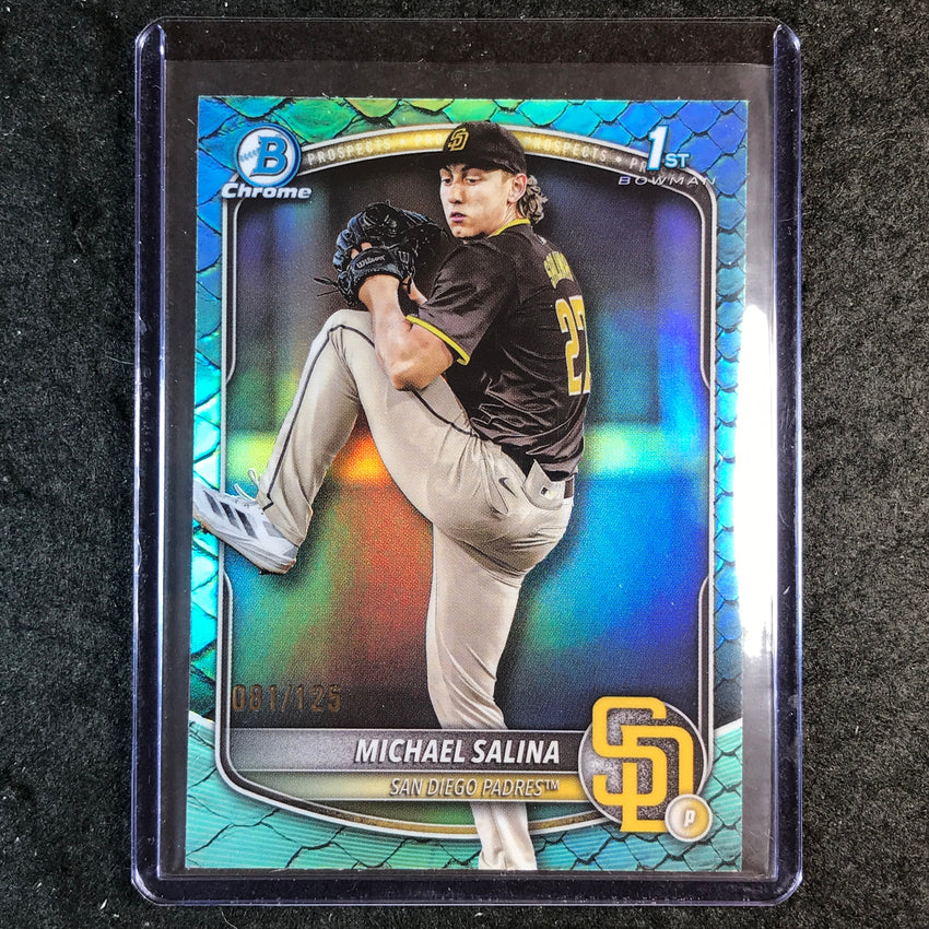 2025 Bowman Draft MICHAEL SALINA 1st Bowman Chrome Aqua Reptilian 81/125 #76