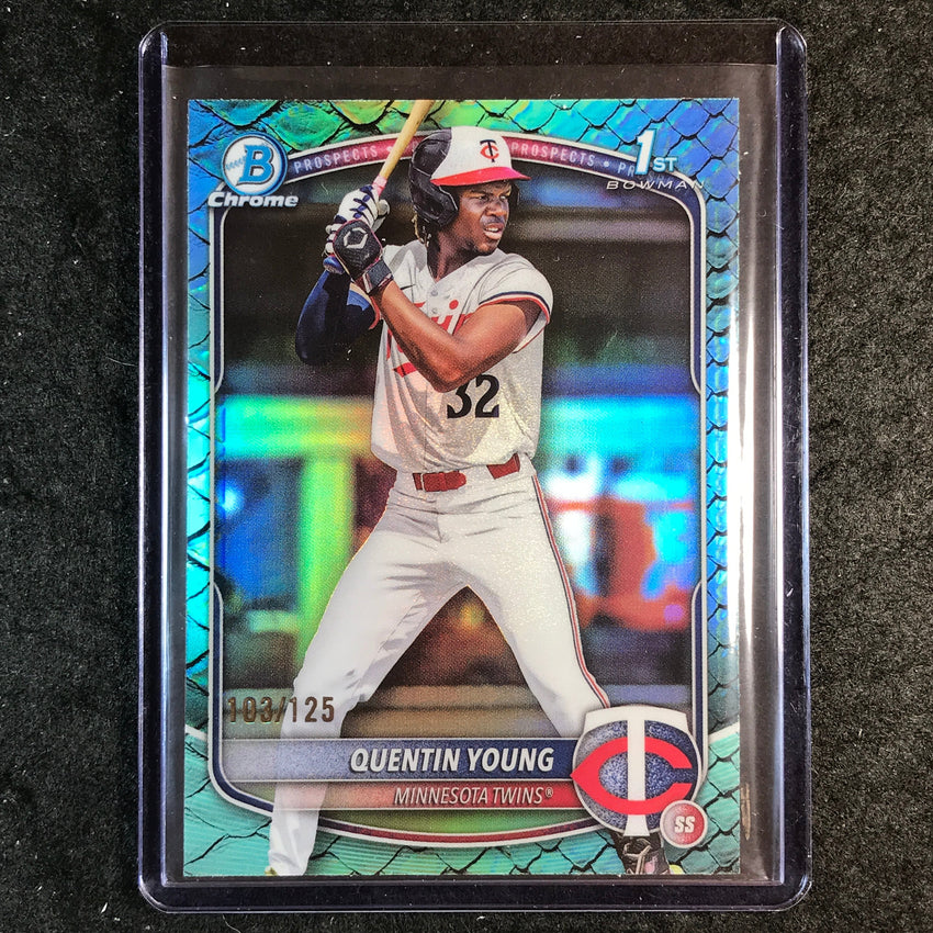 2025 Bowman Draft QUENTIN YOUNG 1st Bowman Chrome Aqua Reptilian 103/125 #92