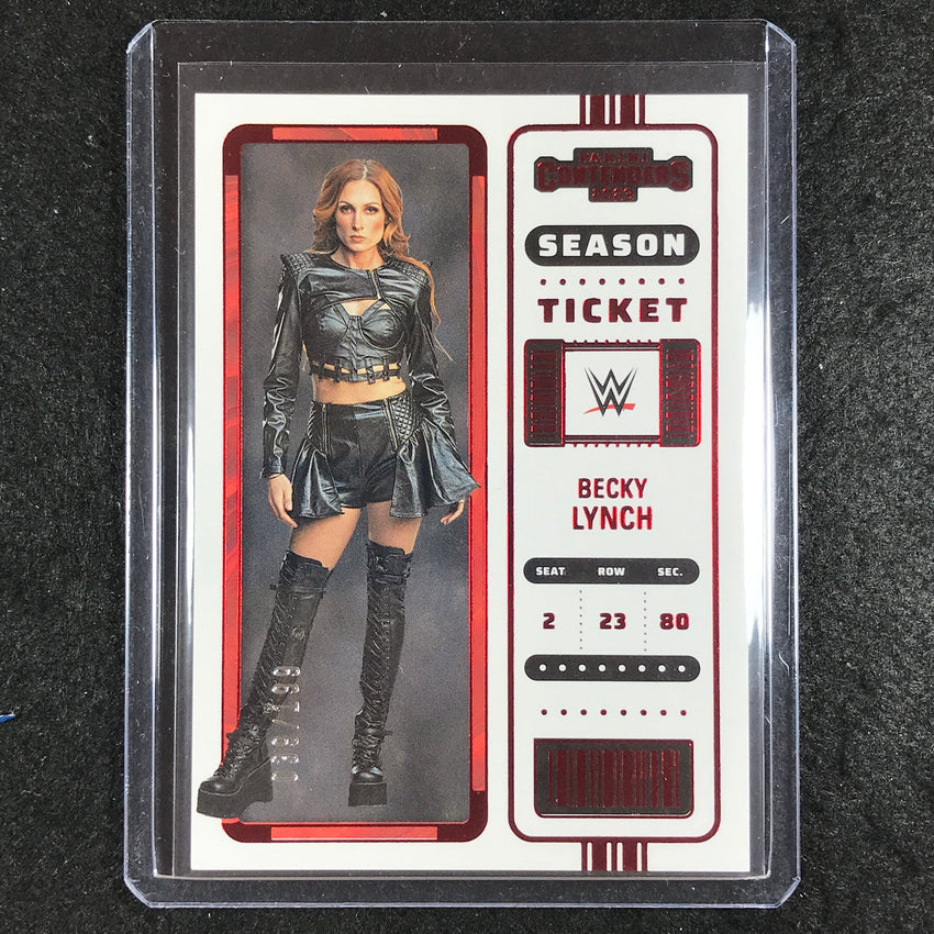2023 Chronicles WWE BECKY LYNCH Contenders Season Ticket Red 39/199