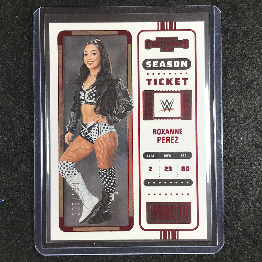 2023 Chronicles WWE ROXANNE PEREZ Contenders Season Ticket Red 126/199