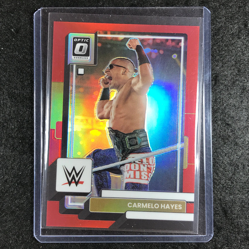 2023 Chronicles WWE CARMELO HAYES Donruss Optic Red 103/199 #374