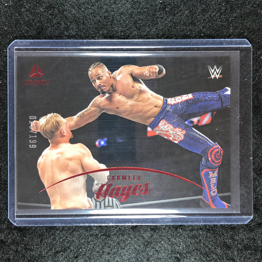 2023 Chronicles WWE CARMELO HAYES Luminance Red 26/199 #165