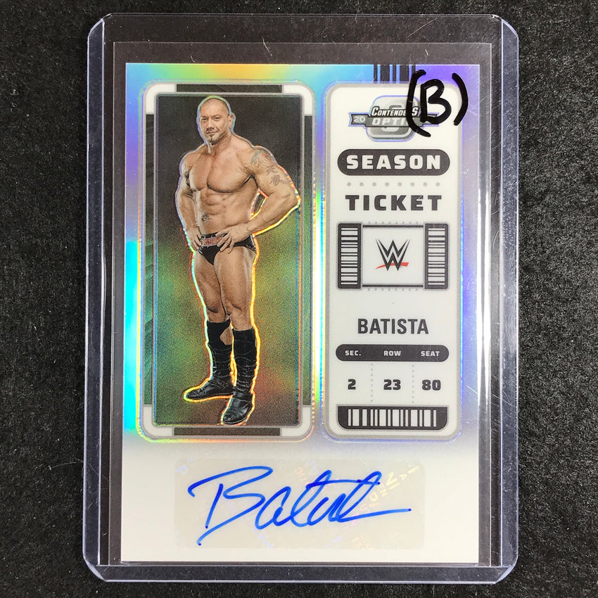 2023 Chronicles WWE BATISTA Contenders Optic Season Ticket Auto Base #BTS (B)